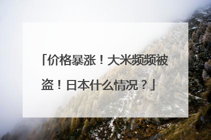 价格暴涨！大米频频被盗！日本什么情况？