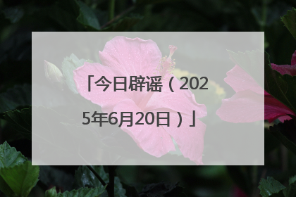 今日辟谣（2025年6月20日）