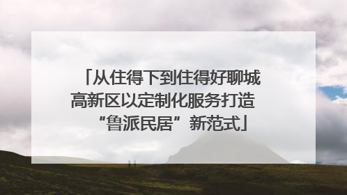从住得下到住得好聊城高新区以定制化服务打造“鲁派民居”新范式
