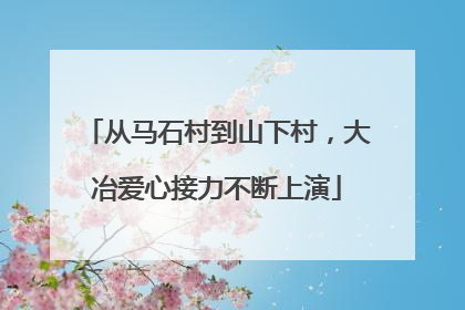 从马石村到山下村，大冶爱心接力不断上演