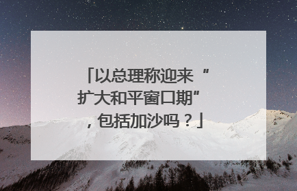 以总理称迎来“扩大和平窗口期”，包括加沙吗？