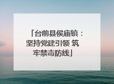 台前县侯庙镇：坚持党建引领 筑牢禁毒防线