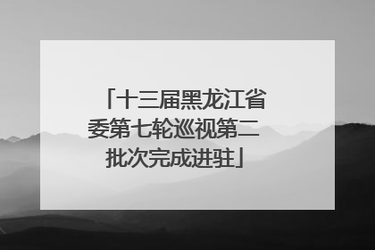 十三届黑龙江省委第七轮巡视第二批次完成进驻