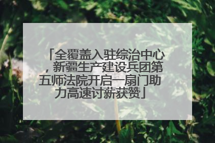全覆盖入驻综治中心，新疆生产建设兵团第五师法院开启一扇门助力高速讨薪获赞
