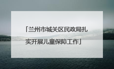 兰州市城关区民政局扎实开展儿童保障工作