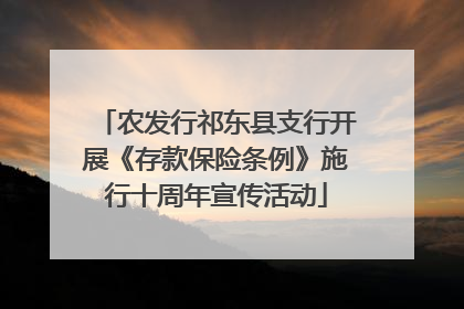 农发行祁东县支行开展《存款保险条例》施行十周年宣传活动