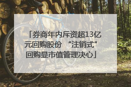 券商年内斥资超13亿元回购股份 “注销式”回购显市值管理决心