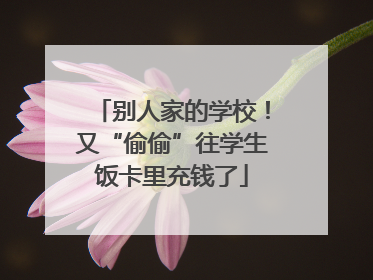 别人家的学校！又“偷偷”往学生饭卡里充钱了
