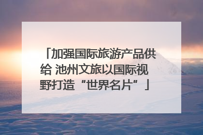 加强国际旅游产品供给 池州文旅以国际视野打造“世界名片”