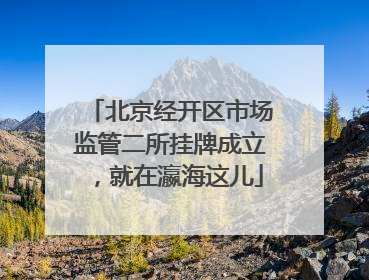 北京经开区市场监管二所挂牌成立，就在瀛海这儿