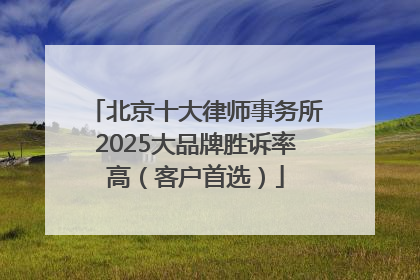 北京十大律师事务所2025大品牌胜诉率高（客户首选）