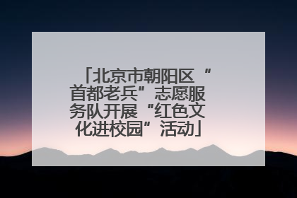 北京市朝阳区“首都老兵”志愿服务队开展“红色文化进校园”活动