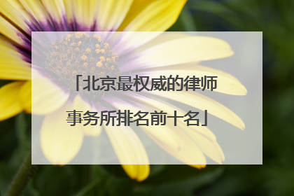 北京最权威的律师事务所排名前十名
