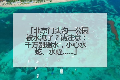 北京门头沟一公园被水淹了？请注意：千万别趟水，小心水蛇、水蛭……