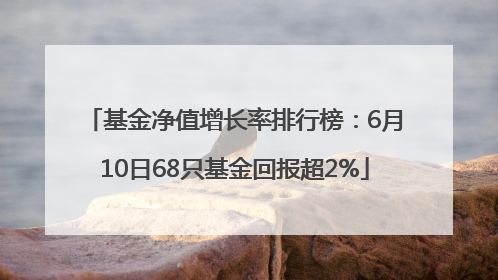 基金净值增长率排行榜：6月10日68只基金回报超2%