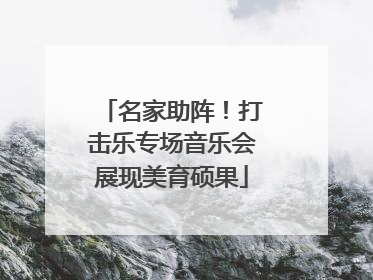 名家助阵！打击乐专场音乐会展现美育硕果