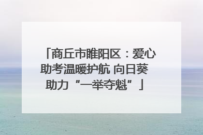 商丘市睢阳区：爱心助考温暖护航 向日葵助力“一举夺魁”