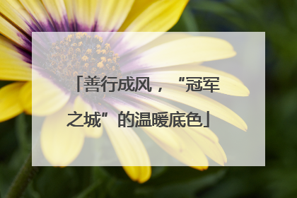 善行成风，“冠军之城”的温暖底色