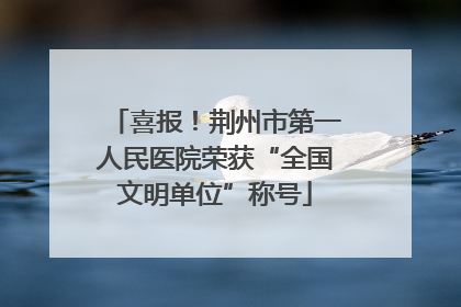 喜报！荆州市第一人民医院荣获“全国文明单位”称号