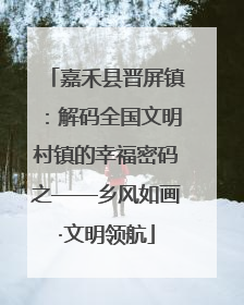 嘉禾县晋屏镇：解码全国文明村镇的幸福密码之——乡风如画·文明领航