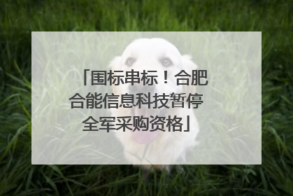 围标串标！合肥合能信息科技暂停全军采购资格