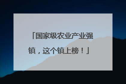 国家级农业产业强镇，这个镇上榜！