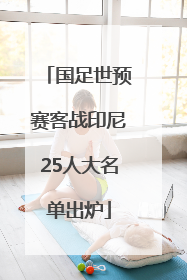 国足世预赛客战印尼25人大名单出炉