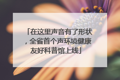在这里声音有了形状，全省首个声环境健康友好科普馆上线