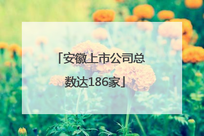 安徽上市公司总数达186家