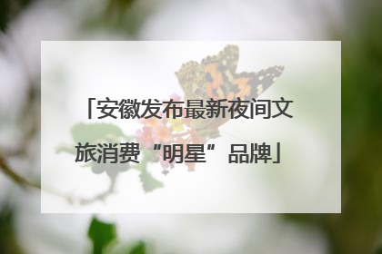 安徽发布最新夜间文旅消费“明星”品牌