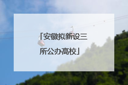 安徽拟新设三所公办高校