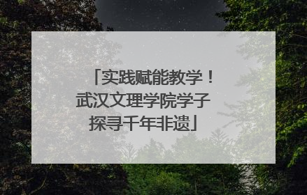 实践赋能教学！武汉文理学院学子探寻千年非遗