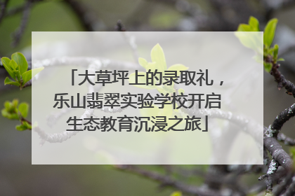 大草坪上的录取礼，乐山翡翠实验学校开启生态教育沉浸之旅