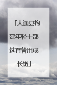 大通县构建年轻干部选育管用成长链