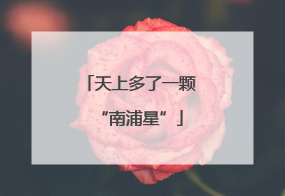 天上多了一颗“南浦星”