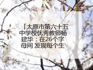 太原市第六十五中学校优秀教师杨建华：在26个字母间 发现每个生命的独特光芒
