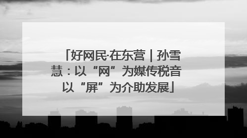 好网民·在东营｜孙雪慧：以“网”为媒传税音 以“屏”为介助发展