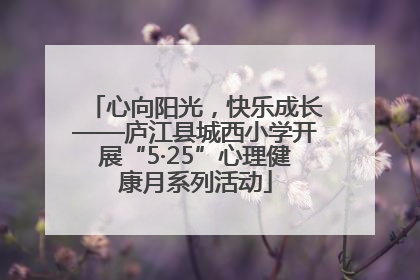 心向阳光，快乐成长——庐江县城西小学开展“5·25”心理健康月系列活动