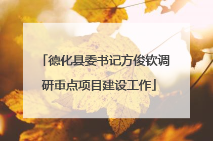 德化县委书记方俊钦调研重点项目建设工作