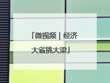 微视频｜经济大省挑大梁