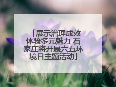 展示治理成效 体验多元魅力 石家庄将开展六五环境日主题活动