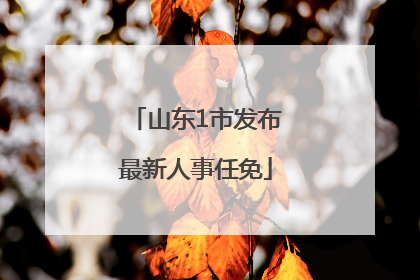 山东1市发布最新人事任免