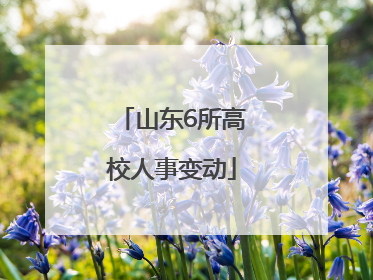 山东6所高校人事变动