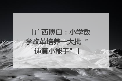 广西博白：小学数学改革培养一大批“速算小能手”