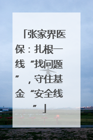 张家界医保：扎根一线“找问题”，守住基金“安全线”