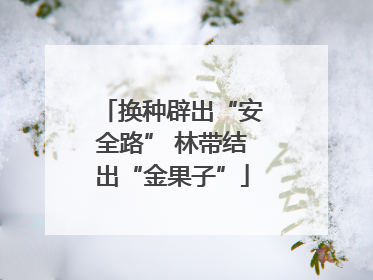 换种辟出“安全路” 林带结出“金果子”