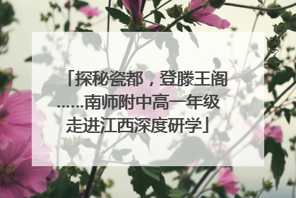 探秘瓷都，登滕王阁……南师附中高一年级走进江西深度研学