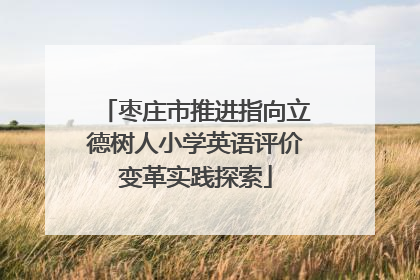 枣庄市推进指向立德树人小学英语评价变革实践探索