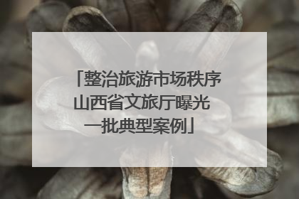 整治旅游市场秩序 山西省文旅厅曝光一批典型案例