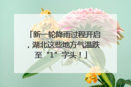 新一轮降雨过程开启，湖北这些地方气温跌至“1”字头！